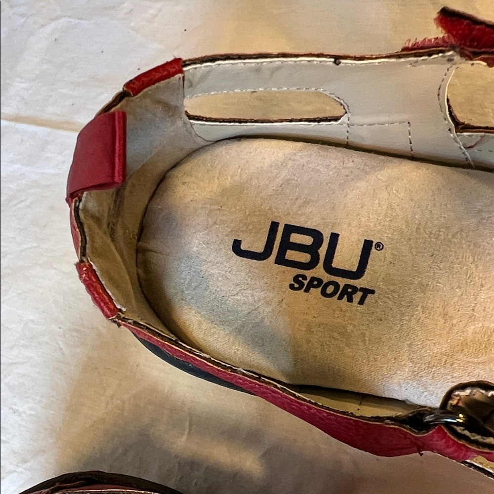 JBU Sport Red and Black Women's Athletic Sandals size 8.5M - Picture 2 of 11